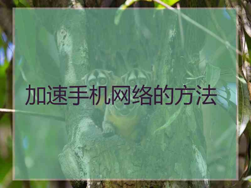 加速手机网络的方法