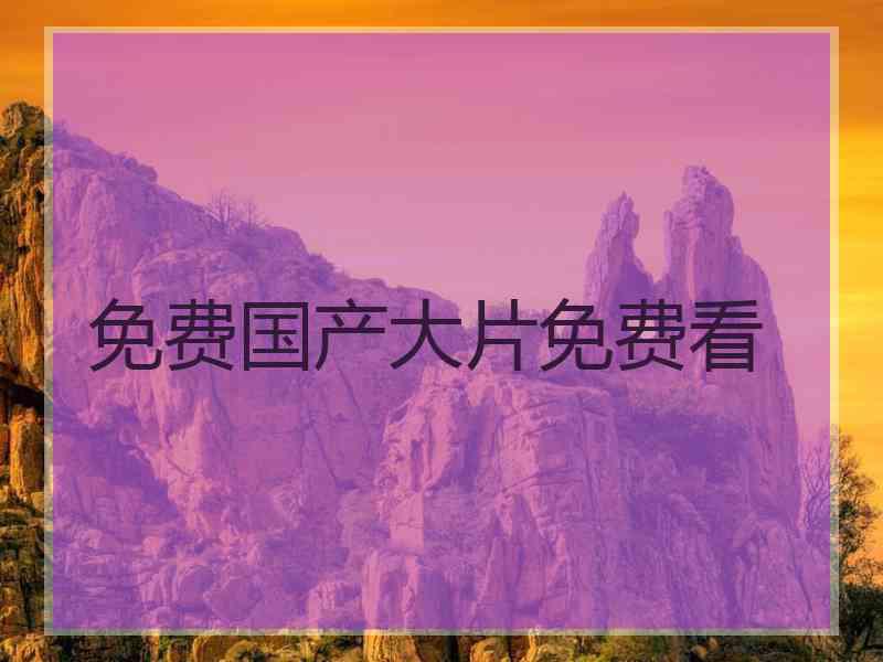 免费国产大片免费看