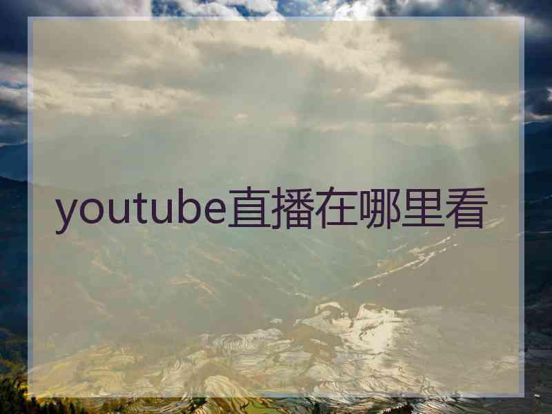 youtube直播在哪里看