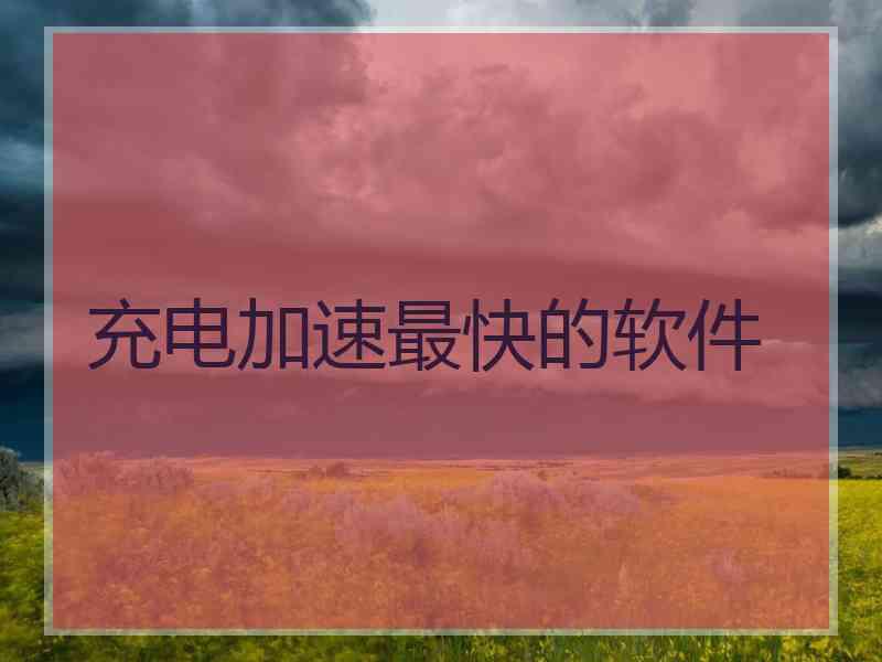 充电加速最快的软件
