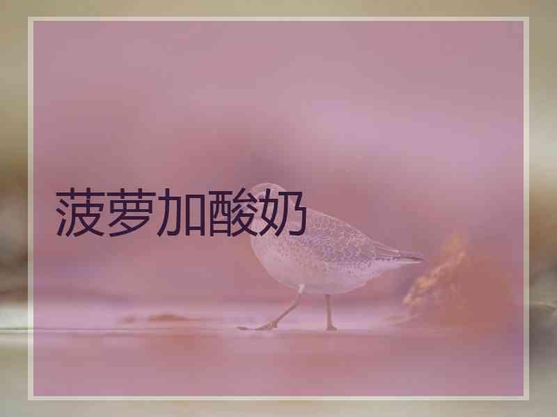 菠萝加酸奶