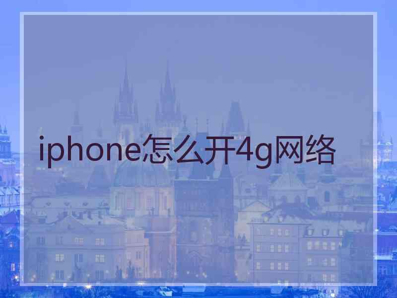 iphone怎么开4g网络