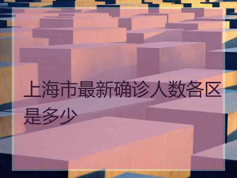 上海市最新确诊人数各区是多少