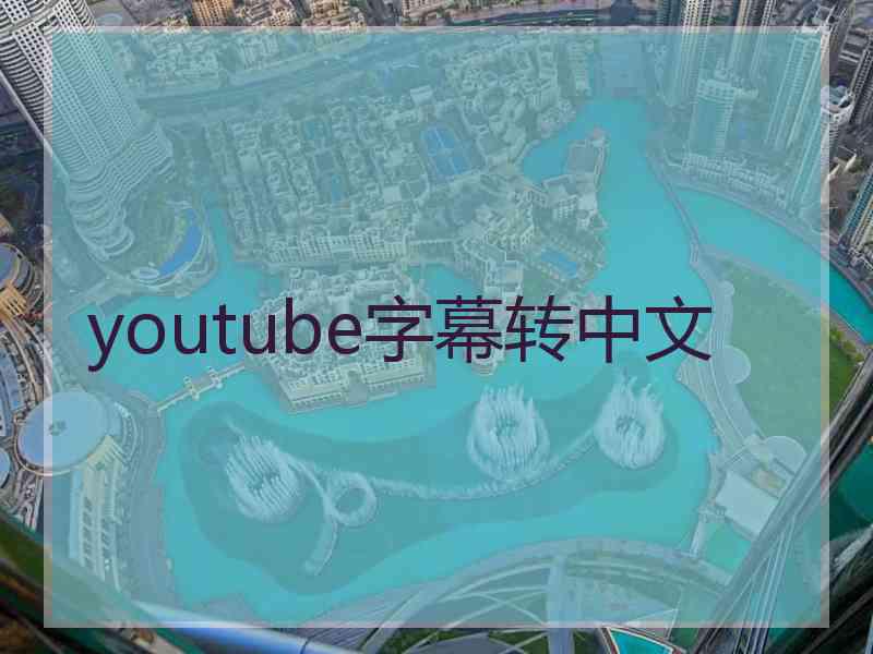 youtube字幕转中文