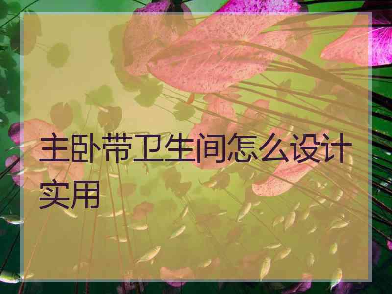 主卧带卫生间怎么设计实用