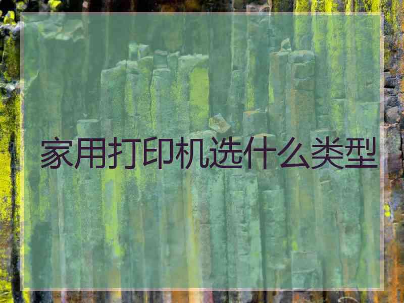 家用打印机选什么类型