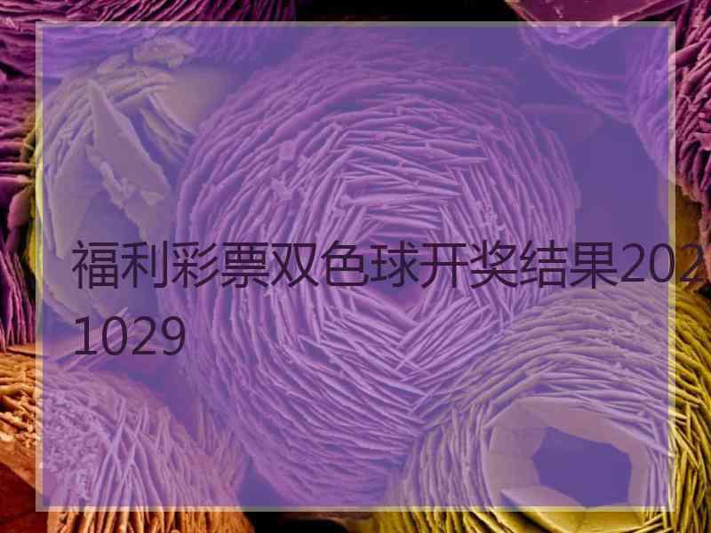 福利彩票双色球开奖结果2021029
