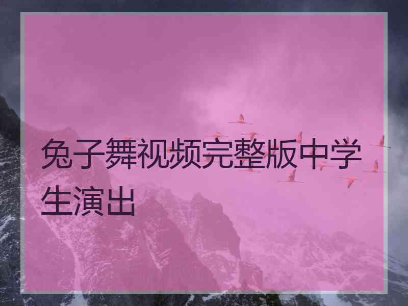 兔子舞视频完整版中学生演出
