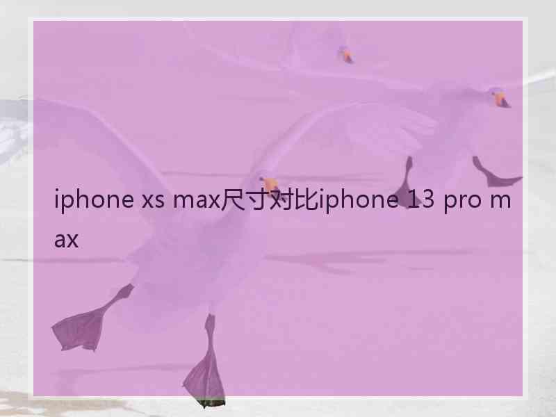 iphone xs max尺寸对比iphone 13 pro max