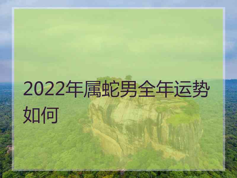 2022年属蛇男全年运势如何