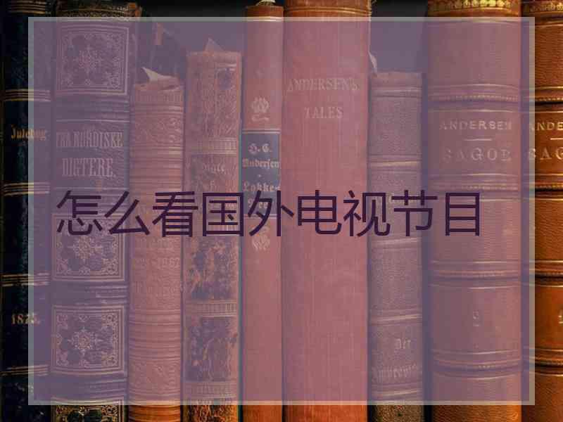 怎么看国外电视节目
