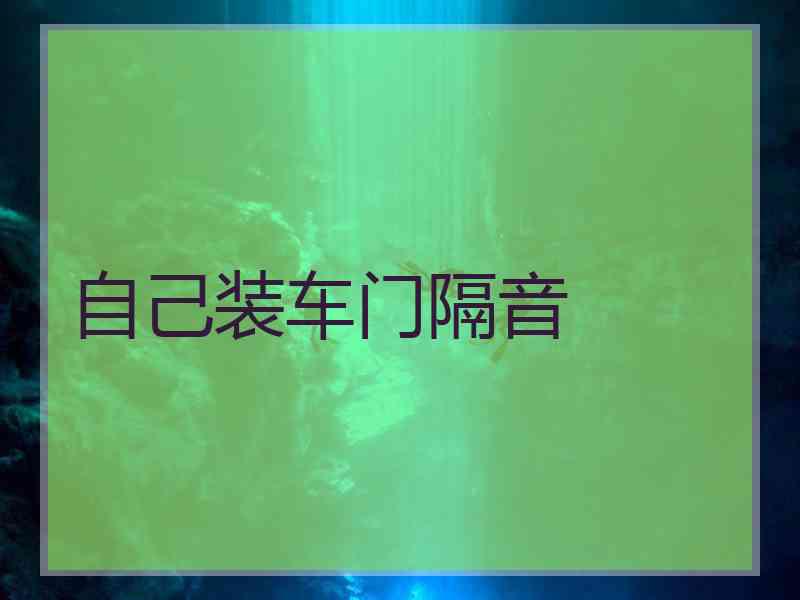 自己装车门隔音