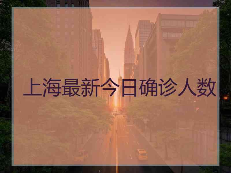上海最新今日确诊人数