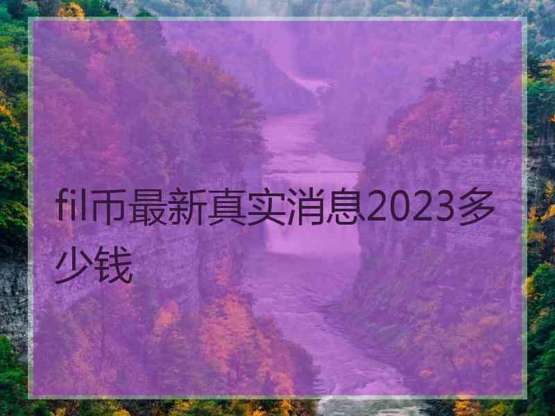 fil币最新真实消息2023多少钱