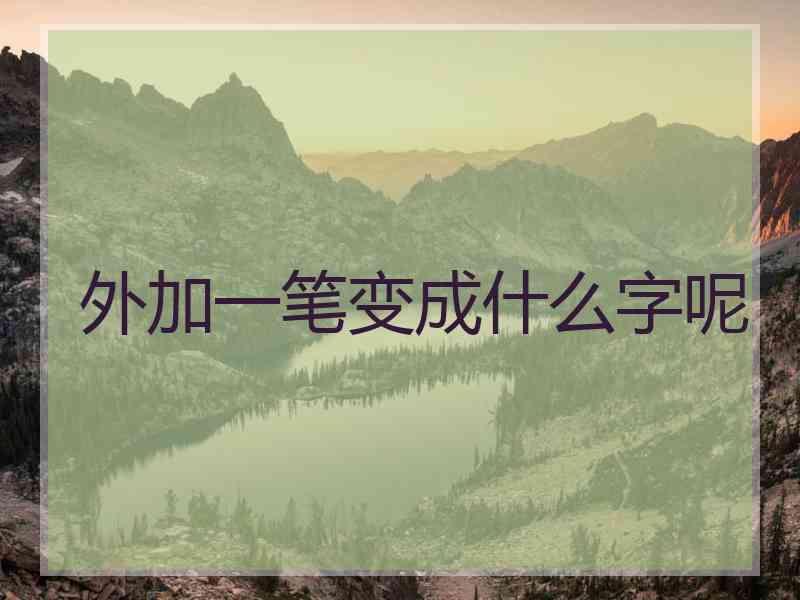 外加一笔变成什么字呢