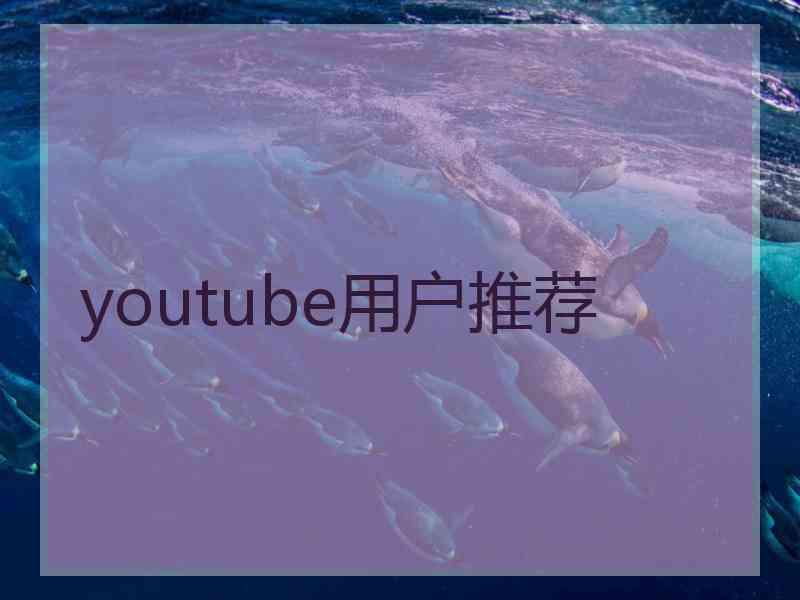 youtube用户推荐