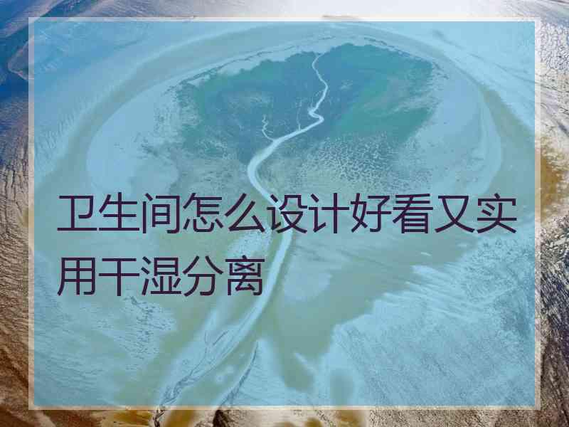 卫生间怎么设计好看又实用干湿分离