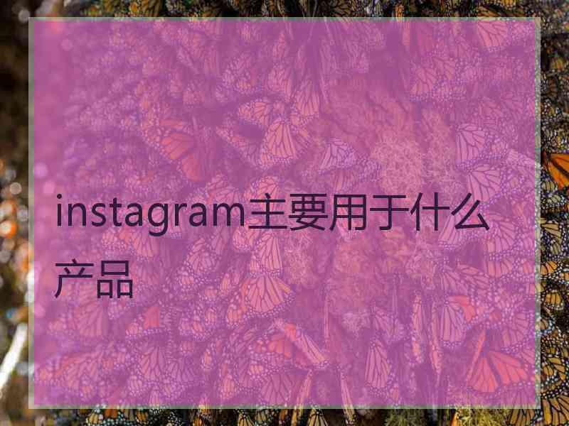 instagram主要用于什么产品