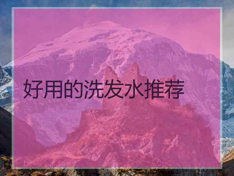 好用的洗发水推荐