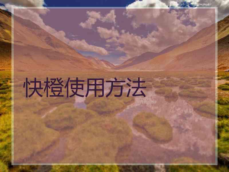 快橙使用方法