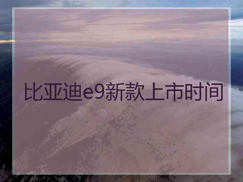 比亚迪e9新款上市时间