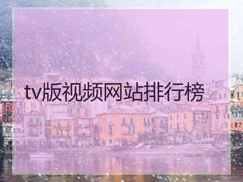 tv版视频网站排行榜