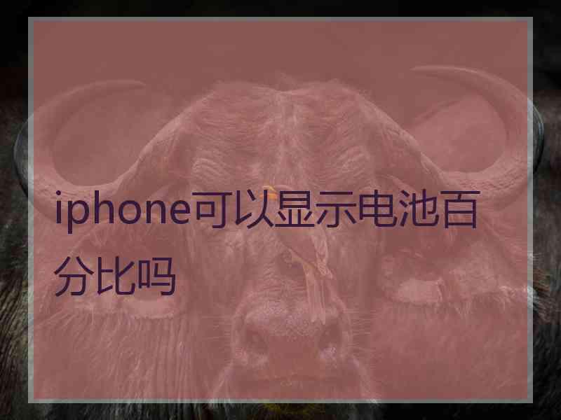 iphone可以显示电池百分比吗