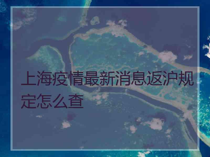 上海疫情最新消息返沪规定怎么查