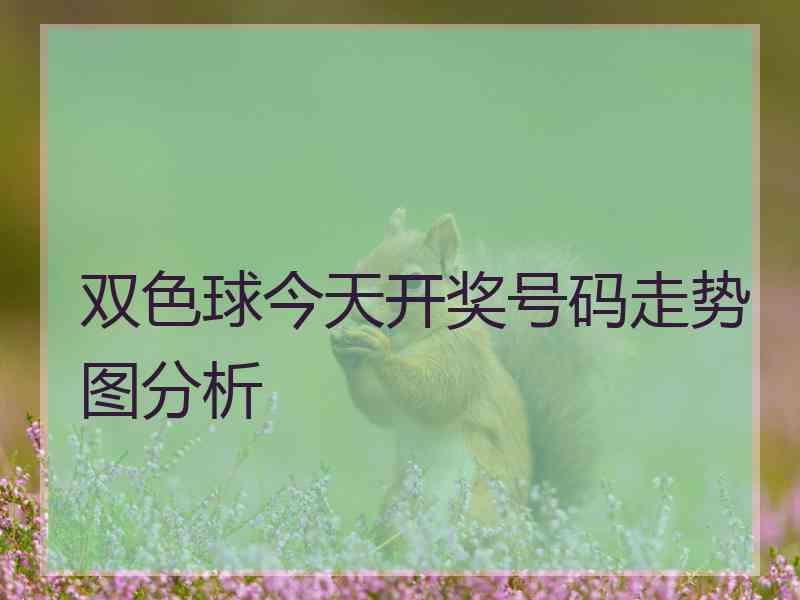 双色球今天开奖号码走势图分析