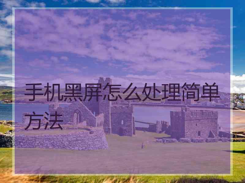 手机黑屏怎么处理简单方法