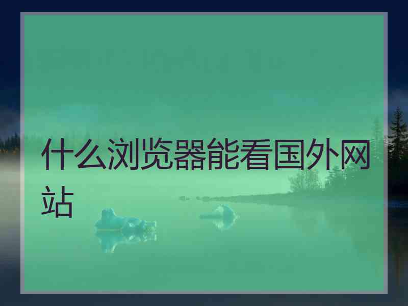 什么浏览器能看国外网站