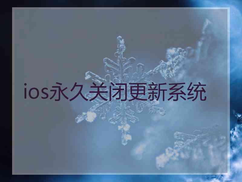ios永久关闭更新系统