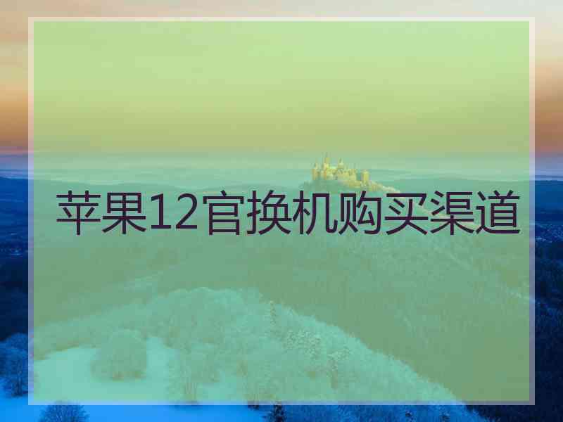 苹果12官换机购买渠道
