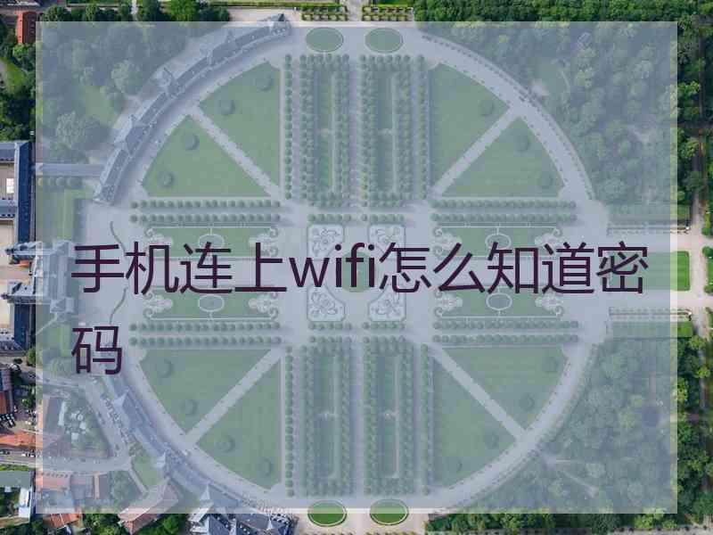 手机连上wifi怎么知道密码