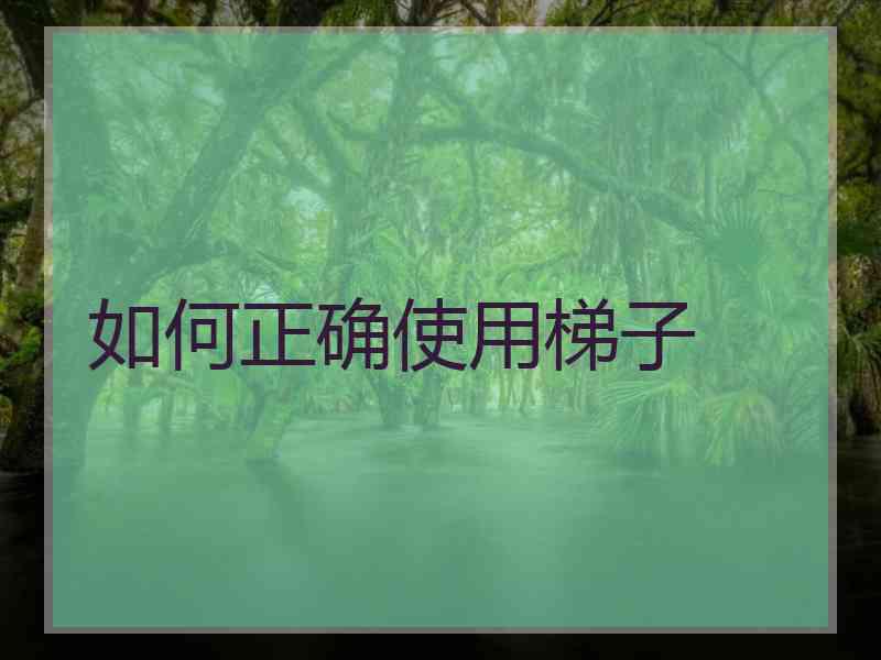 如何正确使用梯子