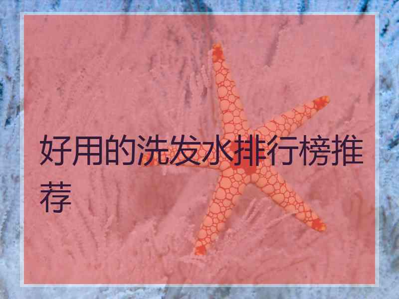 好用的洗发水排行榜推荐