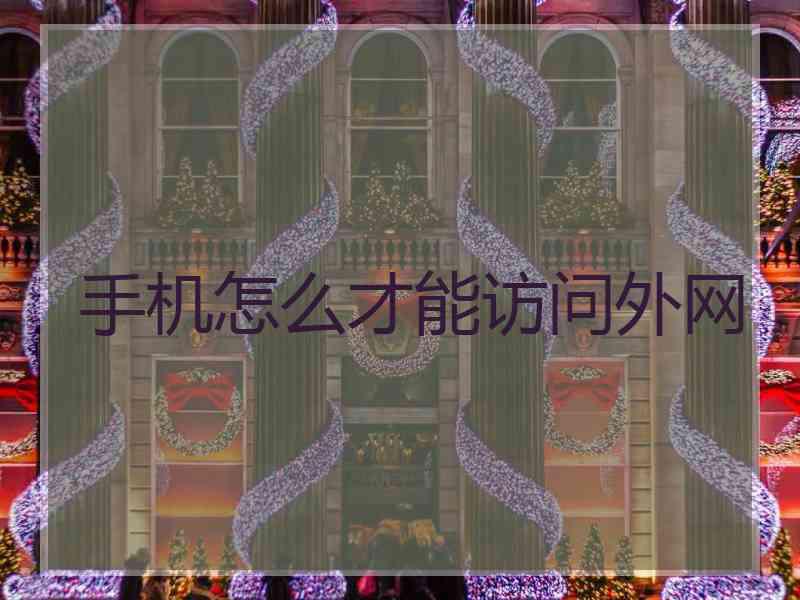手机怎么才能访问外网