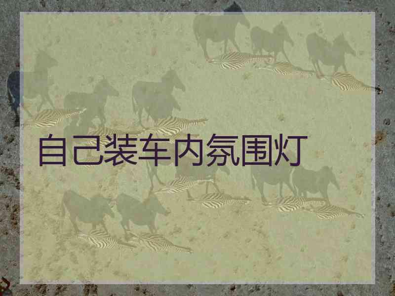 自己装车内氛围灯