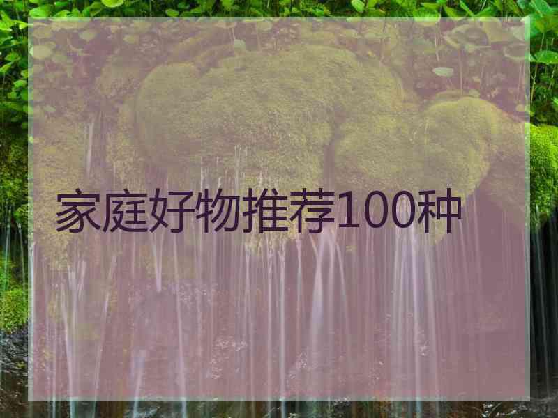 家庭好物推荐100种
