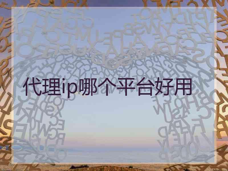代理ip哪个平台好用