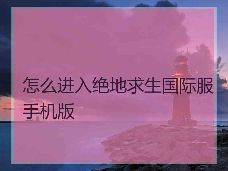 怎么进入绝地求生国际服手机版