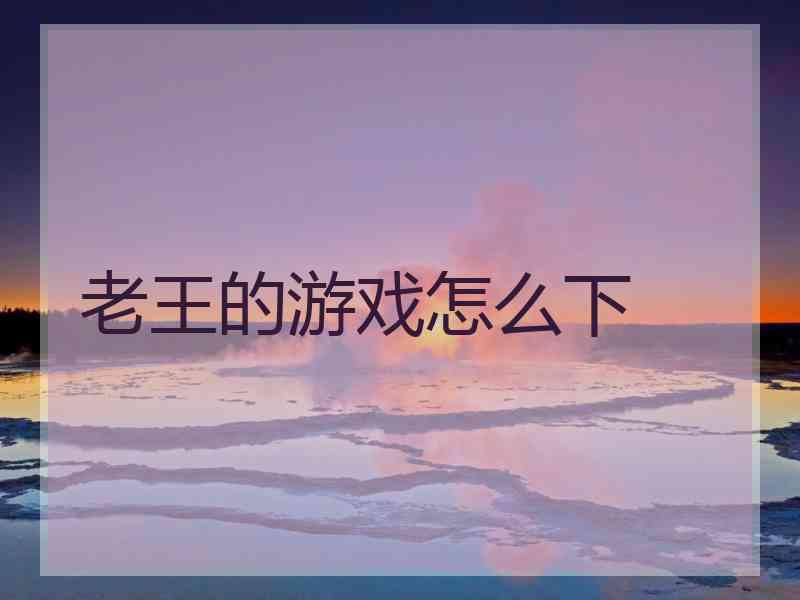 老王的游戏怎么下