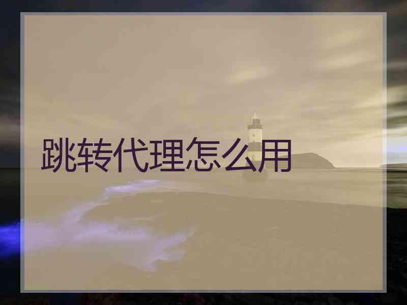 跳转代理怎么用