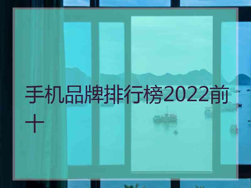 手机品牌排行榜2022前十
