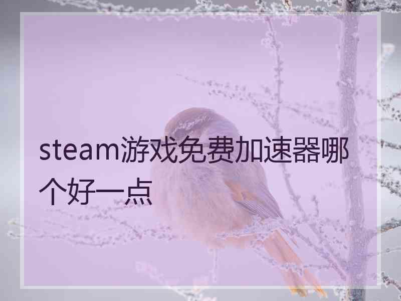 steam游戏免费加速器哪个好一点