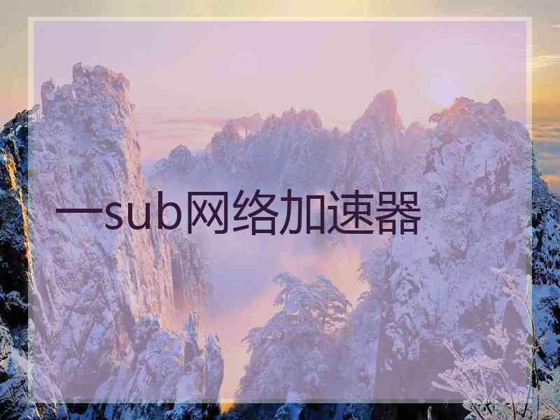 一sub网络加速器