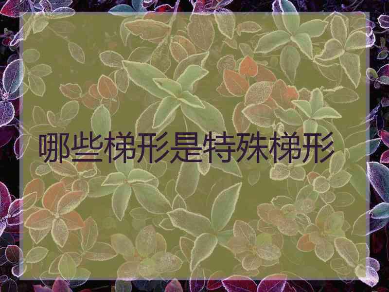 哪些梯形是特殊梯形
