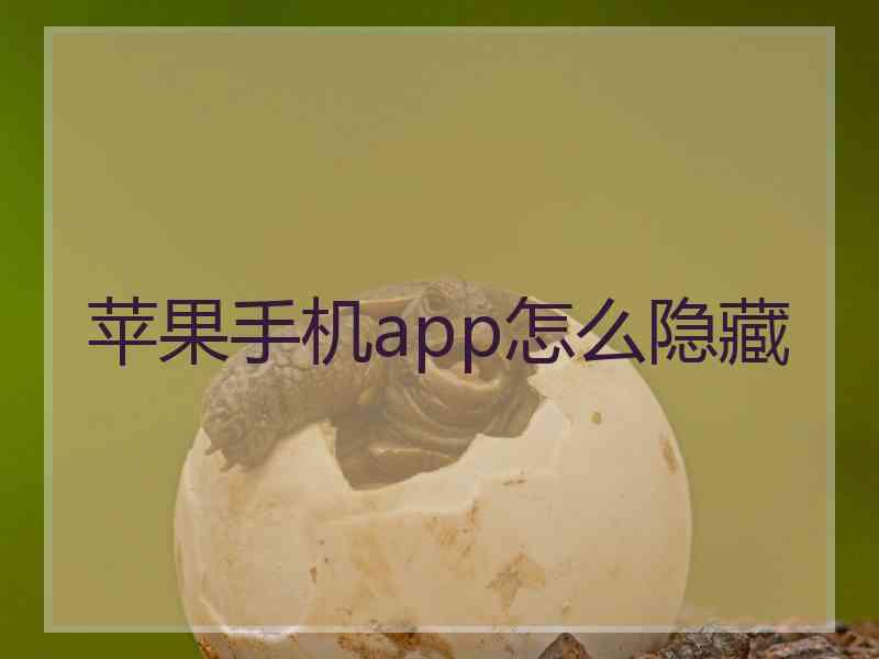 苹果手机app怎么隐藏