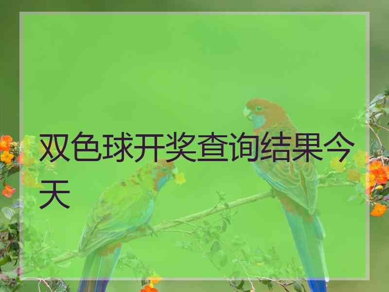 双色球开奖查询结果今天